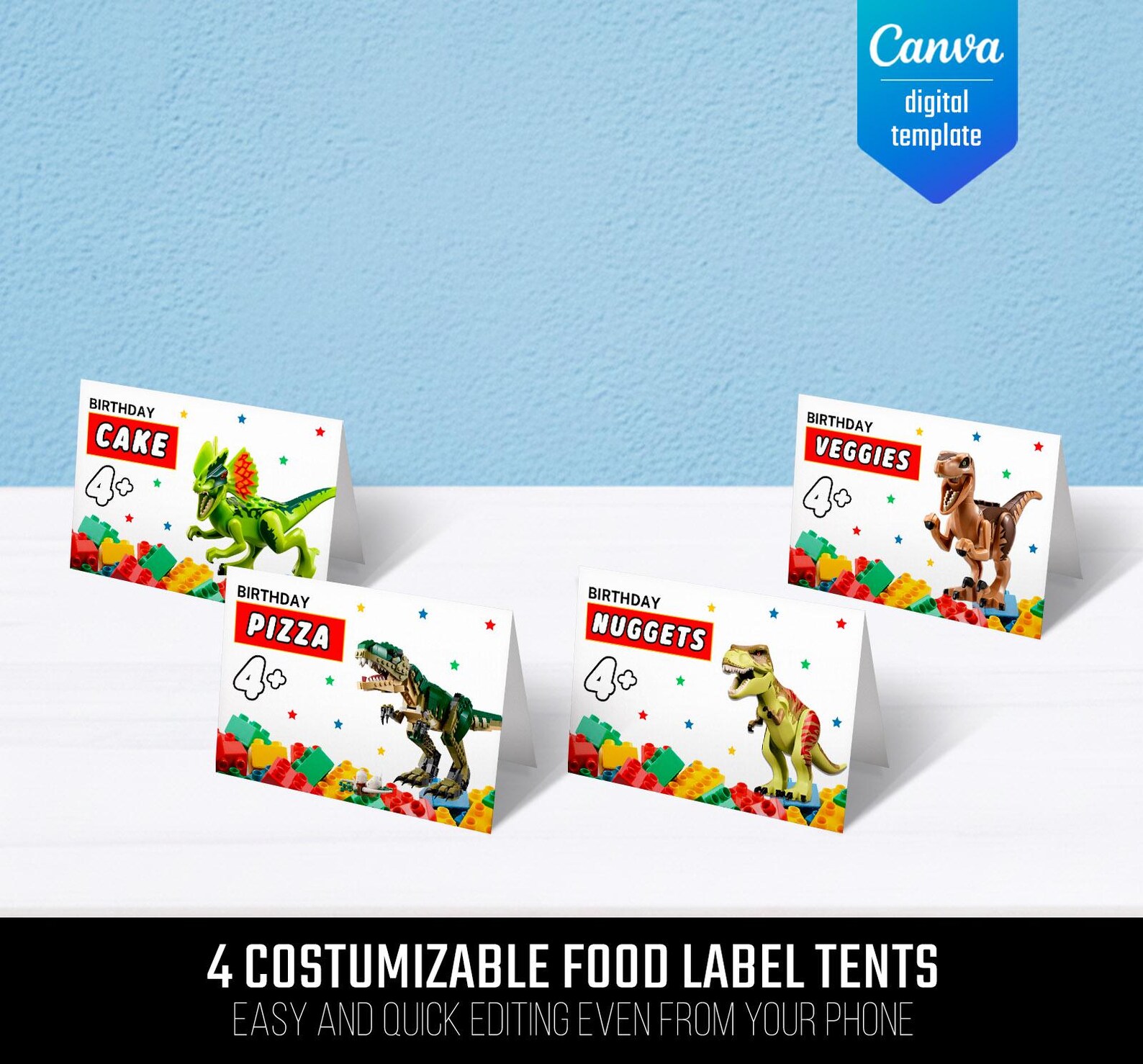 Building Blocks Printable Table Tent, Food or Name Lable, Birthday ...