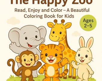 Zoo Animals Coloring Pages for Kids Ages 2–5 | Printable PDF Coloring Book | Cute Zoo Animals