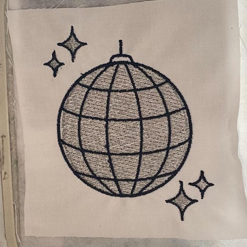Disco Ball Embroidery Design | Mirrorball Machine Embroidery File - Etsy
