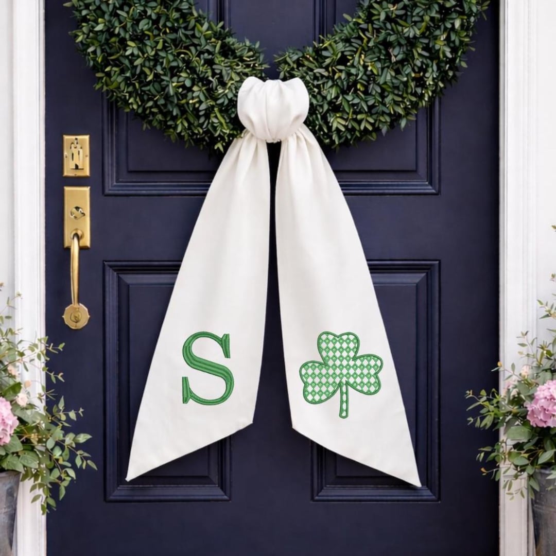 St. Patrick’s Day Wreath Sash | Custom Shamrock Sash | Monogram and Initial