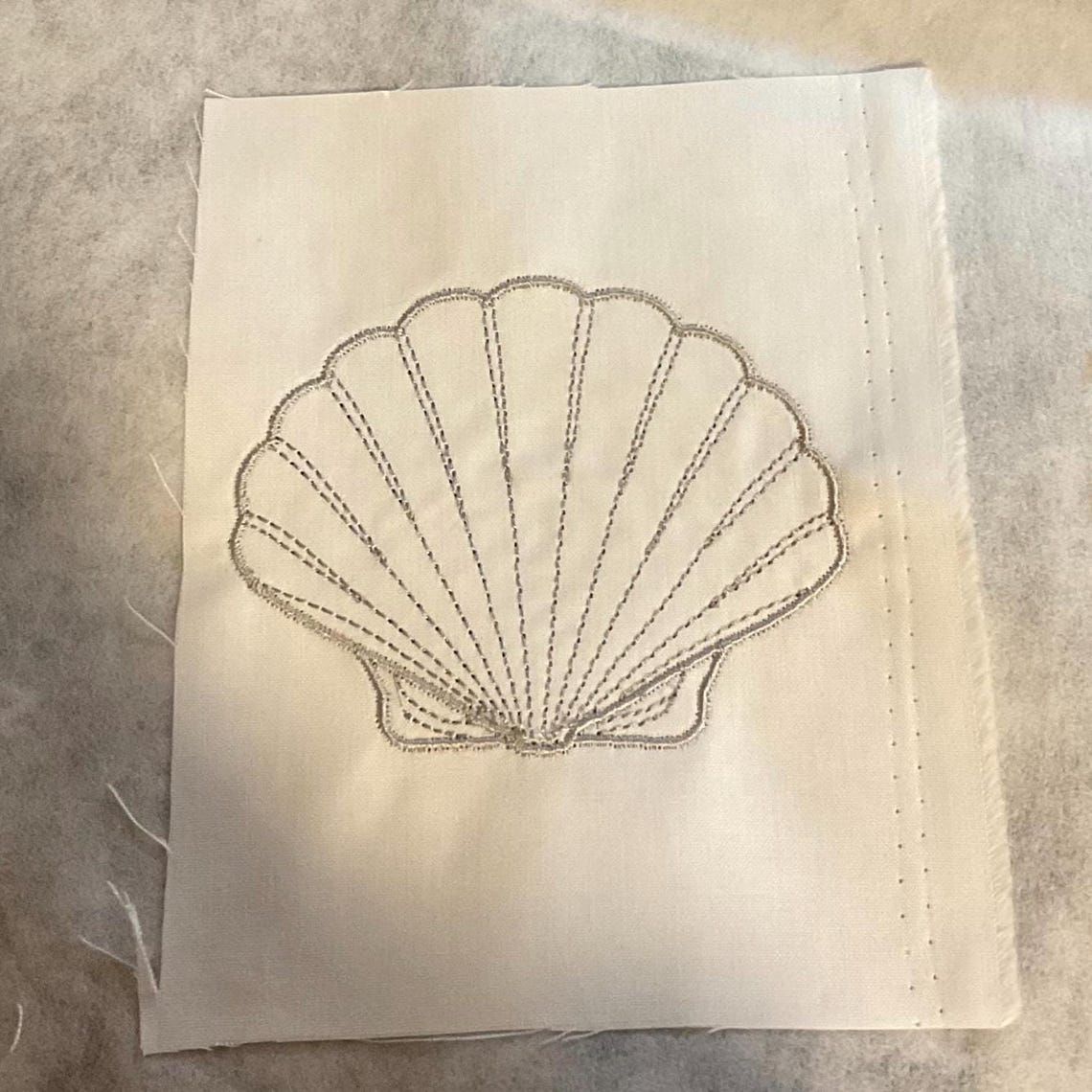 Scallop Shell Embroidery Design | Coastal Line Art (digital File) - Etsy
