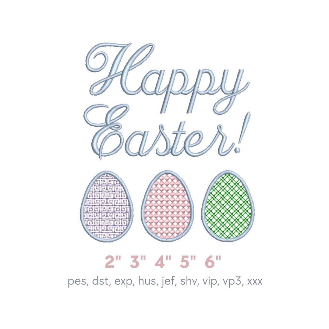Egghead Designs Happy Easter Egg Embroidery Design | Spring Machine File (digital ...