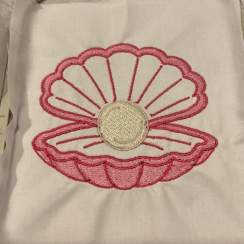 Oyster Pearl Embroidery Design | Clam Shell Machine Embroidery File ...