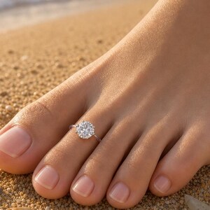 adjustable toe ring, Vacation jewelry for her,Minimalist Waterproof Beach Summer wedding Jewelry ,Invisible Fishing Line Floating Design image 6