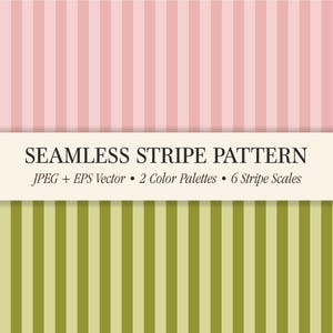 Nahtloses Streifenmuster | Moderne Vertikale Streifen | Matcha Dust – Liliengrün, Tea Rose – Blush | JPEG + EPS