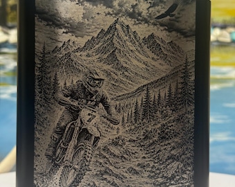 Personalized 6oz Flask with Dirtbike Rider
