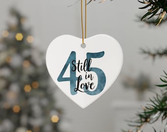 45th Wedding Anniversary Ornament| Heart-Shaped Keepsake