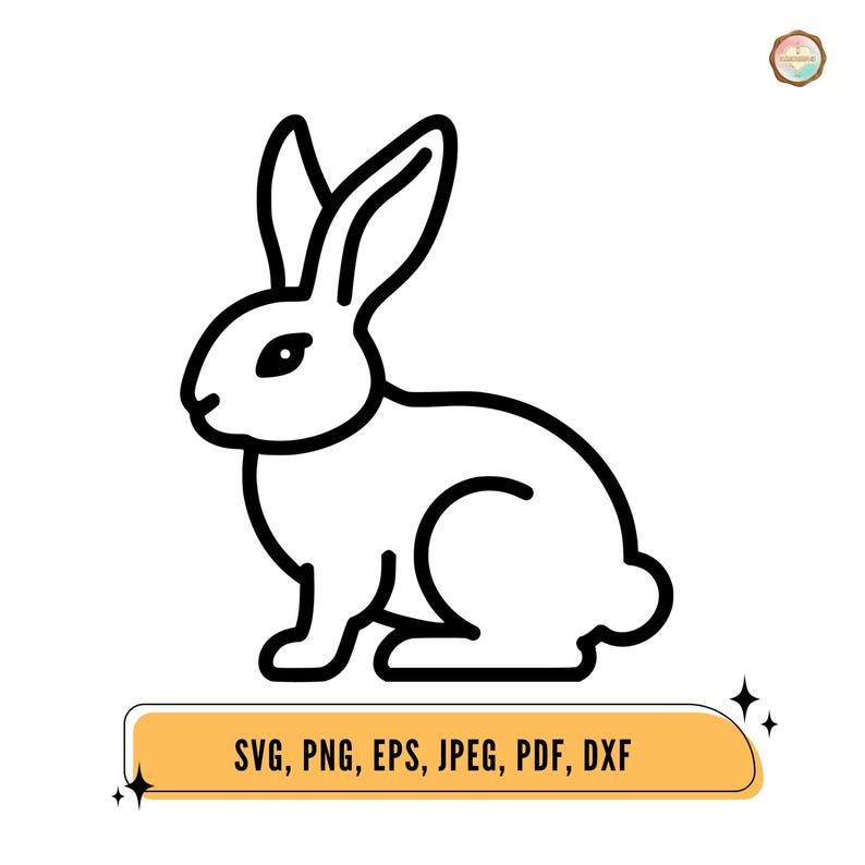 Rabbit Rectangle Bunny SVG File, Rabbit Vector Cut File, Easter Cricut, Silhouette ...