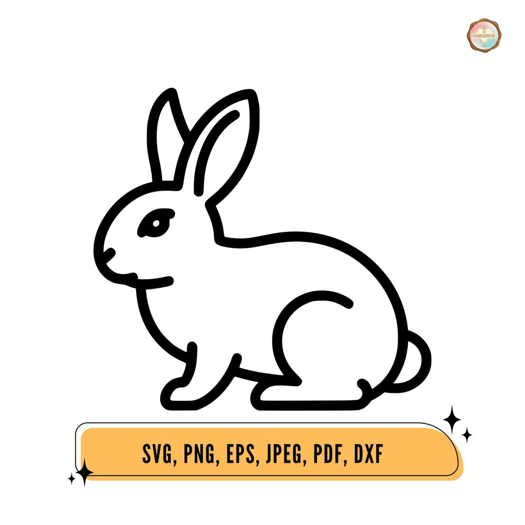 Bunny Outline SVG File, Easter Cricut Silhouette Cut File (digital ...