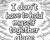 Affirmation Labyrinth Coloring Page | Anxiety Relief, Trauma Support (PDF Download)