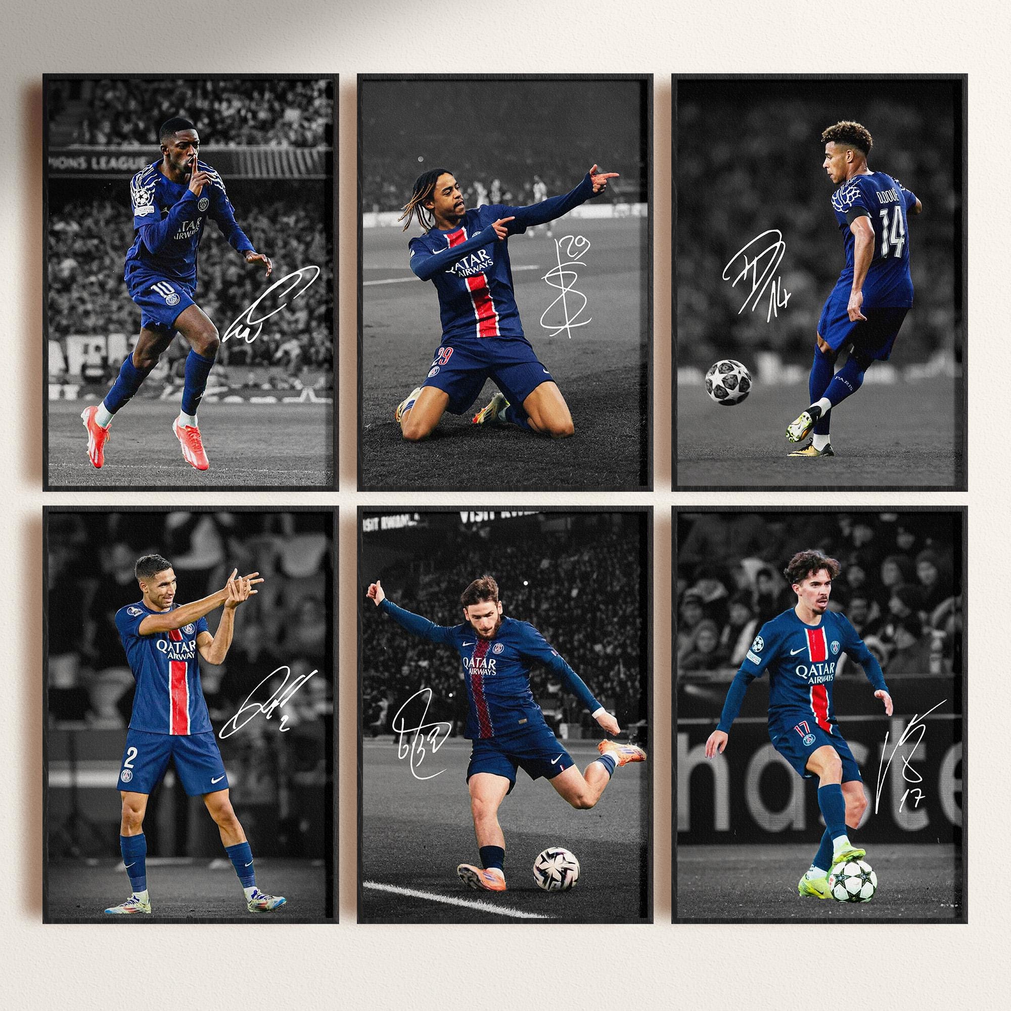 PSG Signed Poster Bundle: Ousmane Dembele, Bradley Barcola, Desire