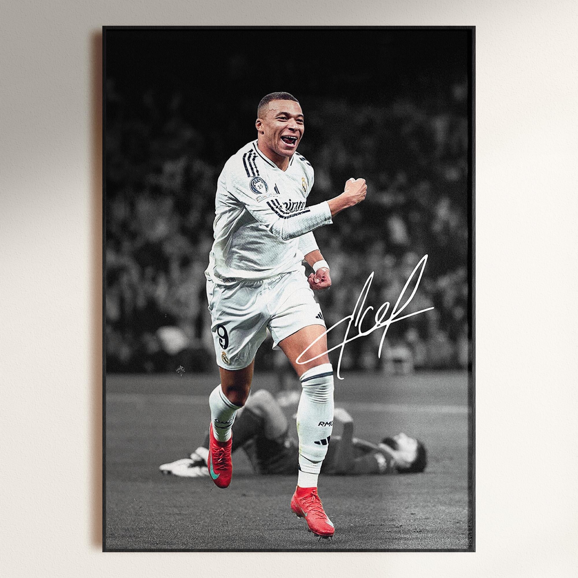 Signed Kylian Mbappe Poster, Mbappe Poster, Mbappe Fan Gift