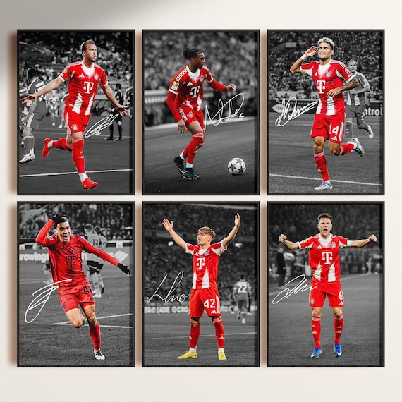 Bayern Munich Signed Poster Bundle, Harry Kane, Michael Olise, Luis Diaz, Jamal Musiala, Lennart Karl, Joshua Kimmich, Digital Download