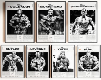 Mr. Olympia Bodybuilder Legends Set: Ronnie Coleman, Chris Bumstead, Schwarzenegger, Jay Cutler, Kevin Levrone, Dorian Yates, Markus Rühl