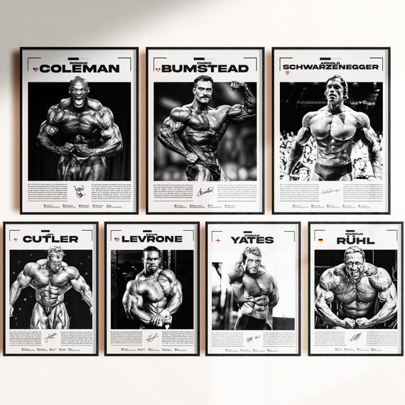 Mr. Olympia Bodybuilder Legends Set: Ronnie Coleman, Chris Bumstead, Schwarzenegger, Jay Cutler, Kevin Levrone, Dorian Yates, Markus Rühl