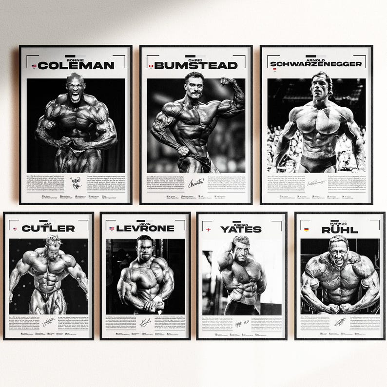 Mr. Olympia Bodybuilder Legends Set: Ronnie Coleman, Chris Bumstead, Schwarzenegger, Jay Cutler, Kevin Levrone, Dorian Yates, Markus Rühl image 1