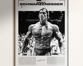 Arnold Schwarzenegger Poster, Schwarzenegger Fan Gift, Bodybuilder legend, Mr Olympia Wall Art, Bodybuilder Wall Decor, Gym Poster,