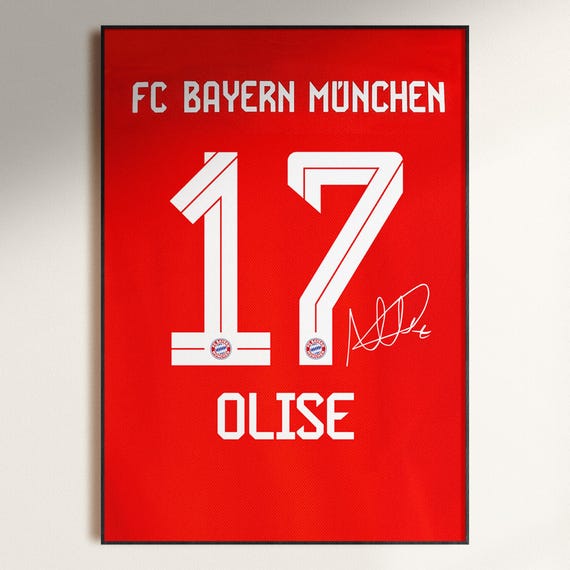 Michael Olise Signed Shirt Poster, Signed Football Poster, Soccer