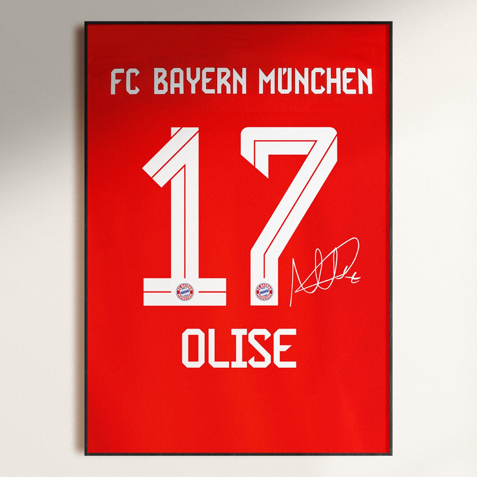 Michael Olise Signed Shirt Poster, Signed Football Poster, Soccer