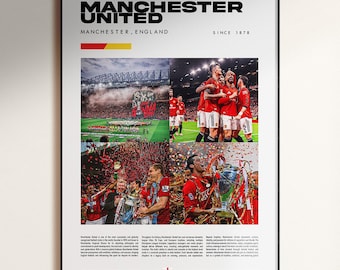 Manchester United Poster, Man United Decor, Manchester United Fan Gift, Man Utd Wall Art, Football Poster, Football Gift, Digital Download