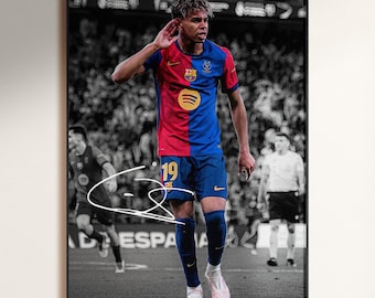 Lamine Yamal Poster, Signed Lamine Yamal Poster, Signed Football Poster, Football Decor, Soccer Wall Art, Digital Download
