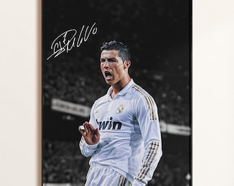 Cristiano Ronaldo Poster, Signed Ronaldo Poster, CR7 Poster, Ronaldo Fan Gift, Signed Football Poster, Soccer Decor, Digital Download