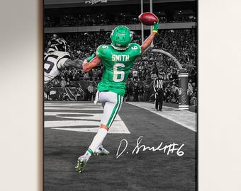 Devonta Smith Poster, Signed Football Poster, NFL Poster, Digital Download