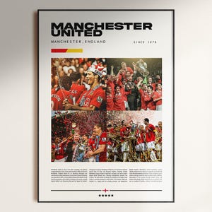 Manchester United Poster, Man United Decor, Manchester United Fan Gift, Man Utd Wall Art, Football Poster, Football Gift, Digital Download
