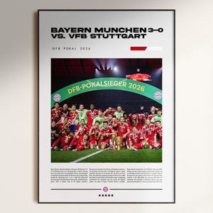 Bayern Munich DFB Pokal 2026 Winners Poster, Bayern Wall Art, BayernGift, Football Decor, Football Champions Poster, Digital Download