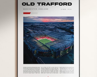 Old Trafford Stadium Poster, Manchester United Decor, Manchester United Art, Man United Fan Gift, Old Trafford Poster, Digital Download