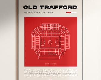 Old Trafford Stadium Poster, ManUnited Dekor, ManUnited Kunst, ManUnited Geschenke, Old Trafford Poster, Man Utd Fan Geschenk