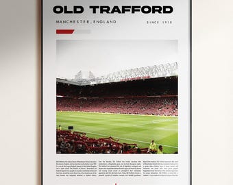 Old Trafford Stadium Poster, ManUnited Dekor, ManUnited Kunst, ManUnited Geschenke, Old Trafford Plakat, ManUtd Geschenk