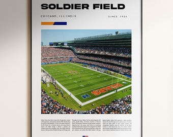Soldier Field Poster, Chicago Bears Poster, Chicago Bears Stadium Poster, Soldier Field Wall Art, NFL Stadium Poster, Digital Download