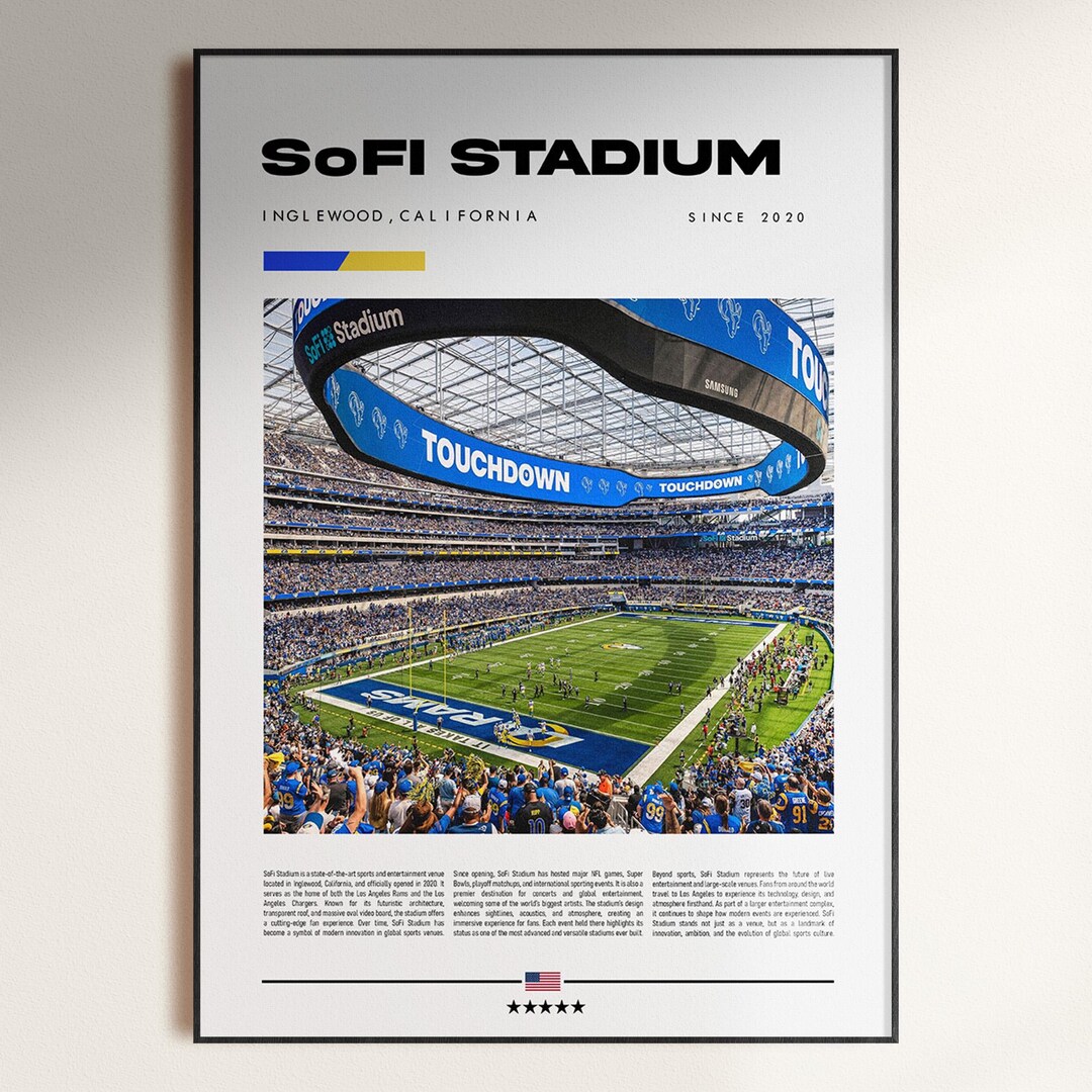 Sofi Stadium Poster, Los Angeles Rams Poster, NFL Stadium Poster ...