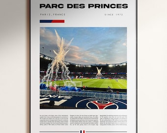 PSG Poster, Parc Des Princes Poster, PSG Stadium Poster, Paris Saint-Germain Fan Gift, Football Digital Download, Soccer Stadium Poster