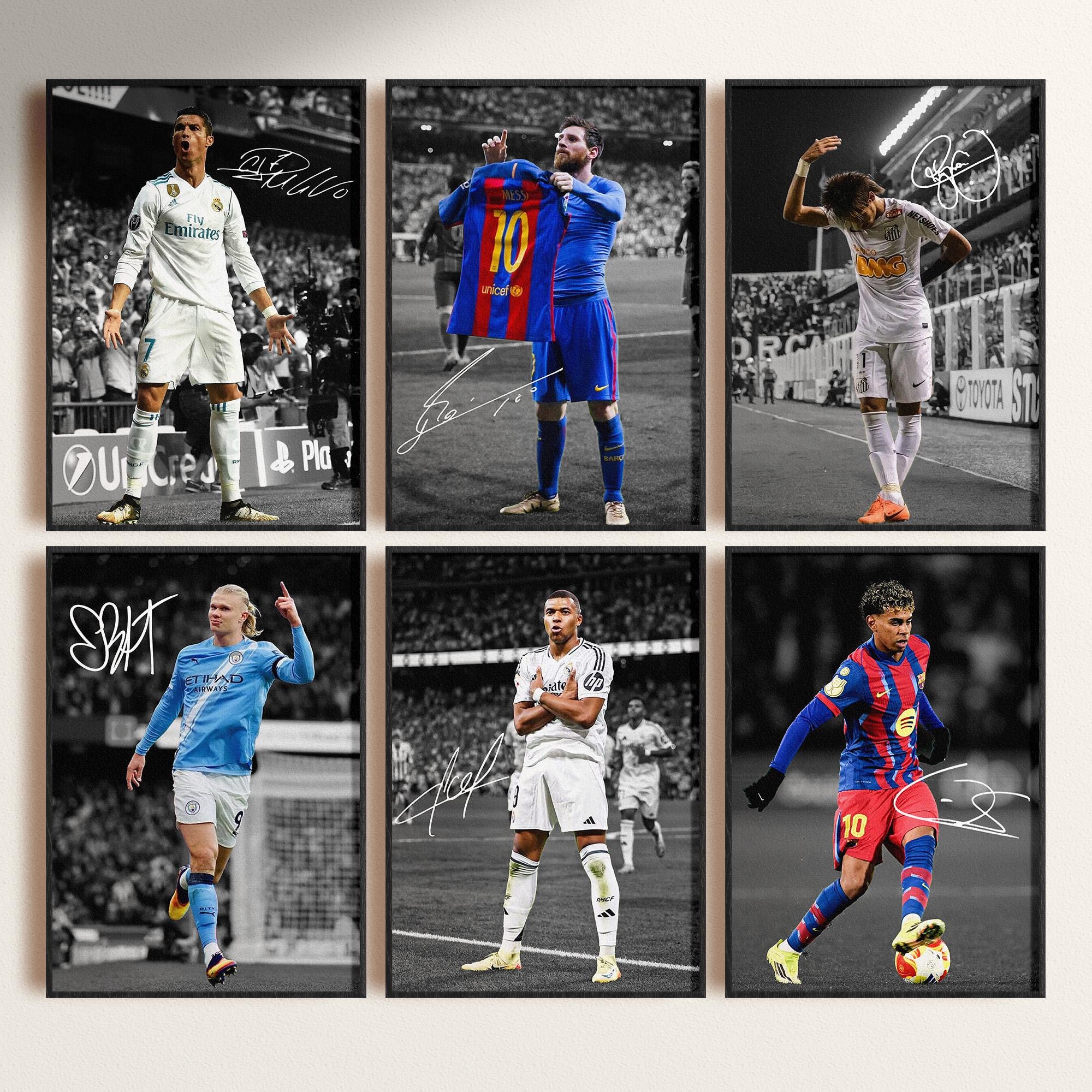 Football Legends Signed Posters Bundle of 6: Ronaldo, Messi