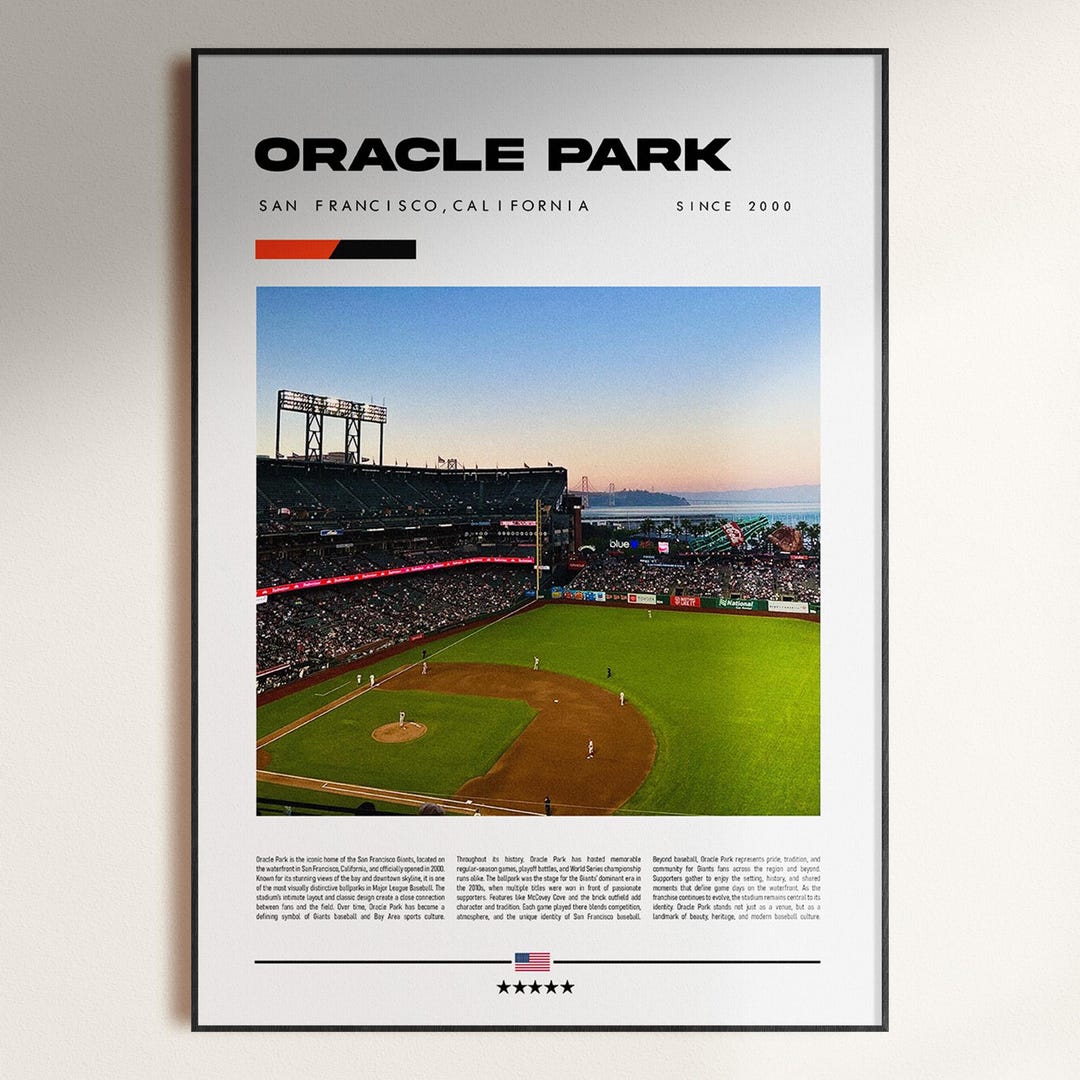Oracle Park Poster, San Francisco Giants Poster, Oracle Park Decor, San ...