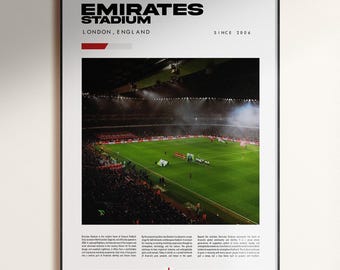 Arsenal Poster, Emirates Stadium Poster, Arsenal Fan Gifts, Arsenal Stadium Wall Decor, Soccer Stadium Poster, Football Gift for Him