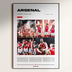 アーセナル アートポスター A4版　7枚セット Arsenal posters - Etsy 日本