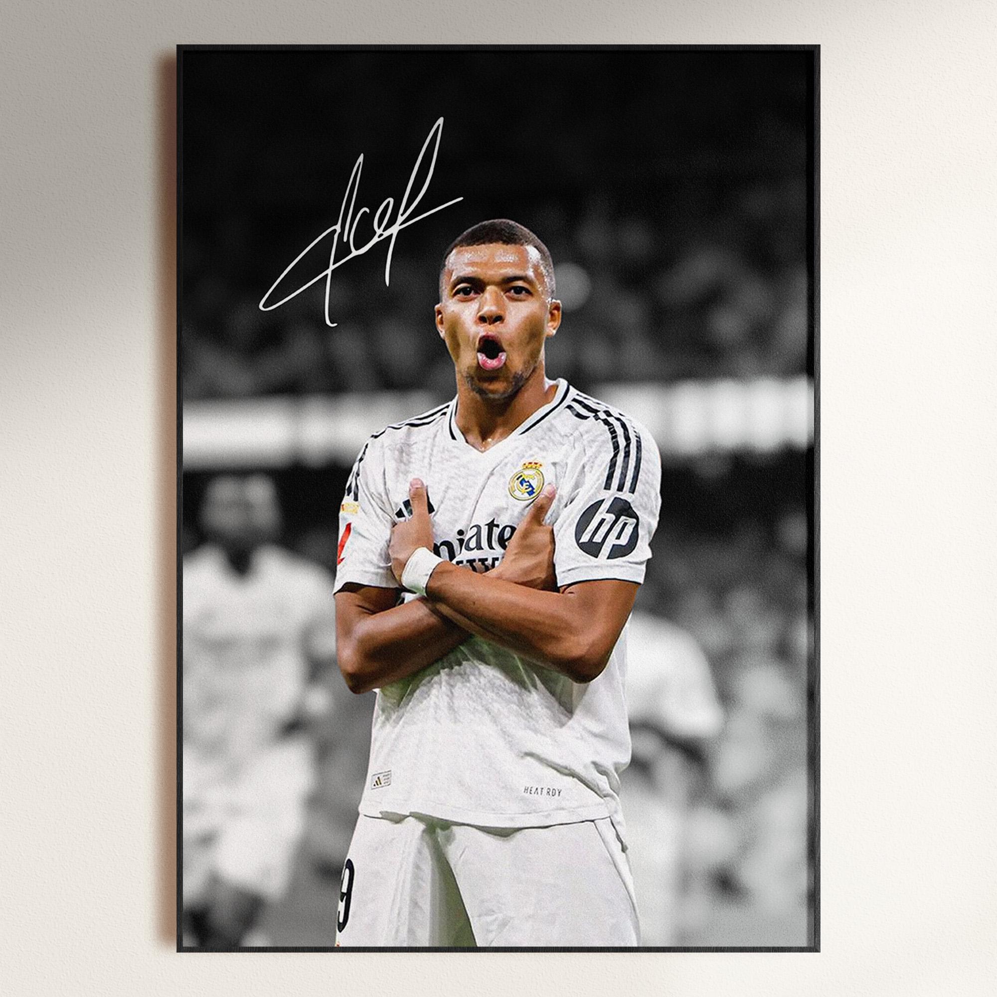 Signed Kylian Mbappe Poster, Mbappe Poster, Kylian Mbappe Fan Gift