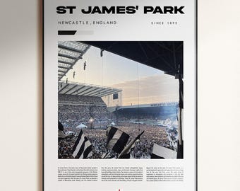 St James' Park Stadium Poster, Newcastle Poster, Newcastle Gift,  Newcastle Wall Decor, Football Stadium, Football Gift