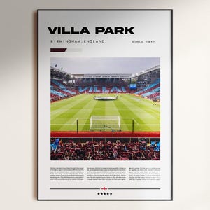 Poster Aston Villa Classics - Impression 20x30 Pouces - Football - Neuf Imprimé à La Demande
