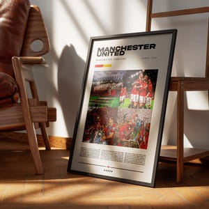 Plakat Manchester United, Dekoracja Manchester United, Prezent dla kibica Manchester United, Grafika ścienna Manchester United, Plakat piłkarski, Prezent piłkarski, Pobieranie cyfrowe zdjęcie 4