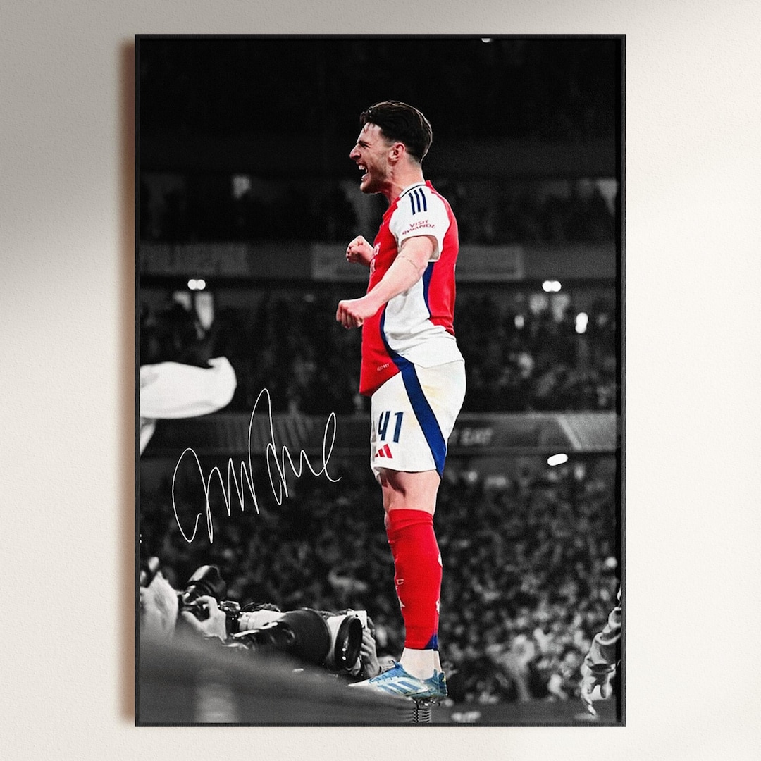 Declan Rice Poster, Signed Football Poster, Arsenal Fan Gift, Digital ...