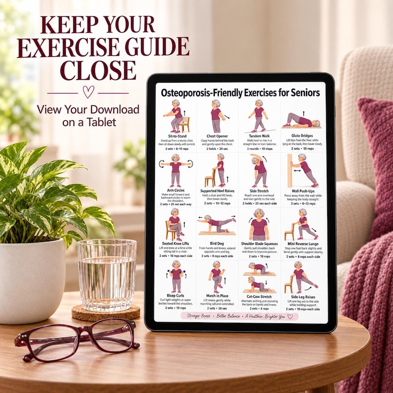 Osteoporosis Exercises for Seniors, Bone Health Workout Guide, Fall ...