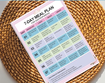Gastroparesis Meal Plan PDF, 7-Day Soft Food Diet, Gut Health Meal Planner, Low Fat Diet, Chronic Illness Guide, Printable Nutrition Plan