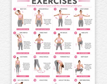 Exercícios de drenagem linfática em PDF para imprimir | Guia de exercícios de baixo impacto para iniciantes | Exercícios para lipedema | Rotina de movimentos suaves