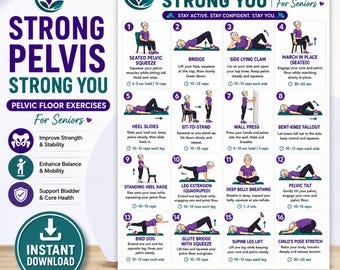 Exercícios para o assoalho pélvico para mulheres | Exercícios de Kegel para imprimir | Tabela de exercícios para o assoalho pélvico em PDF | Controle da incontinência urinária | Recuperação pós-parto