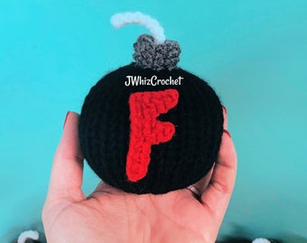 Crochet F Bomb, Knit F Bomb, F Bomb Stress Ball, Adult Fidget Toy, Birthday Party Gift, Gag Gift, Coworker Christmas Gift,