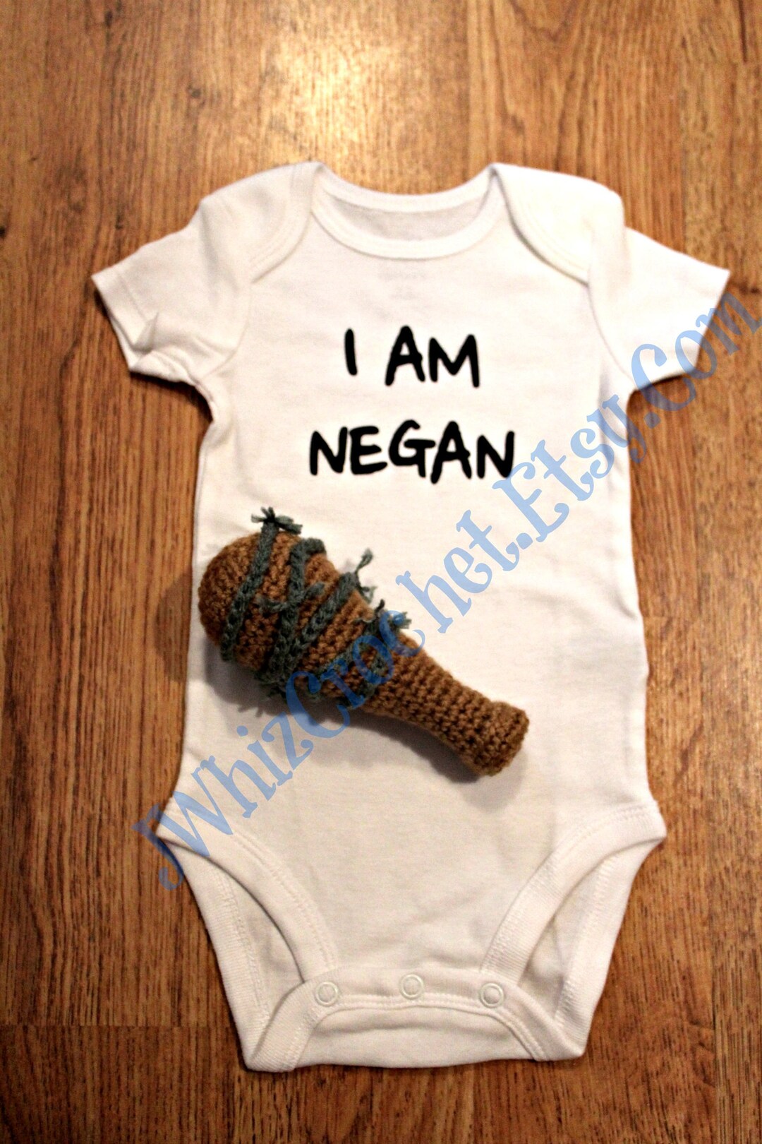 The Walking Dead I Am Negan Onesie and Lucille Baseball Bat Rattle Set
